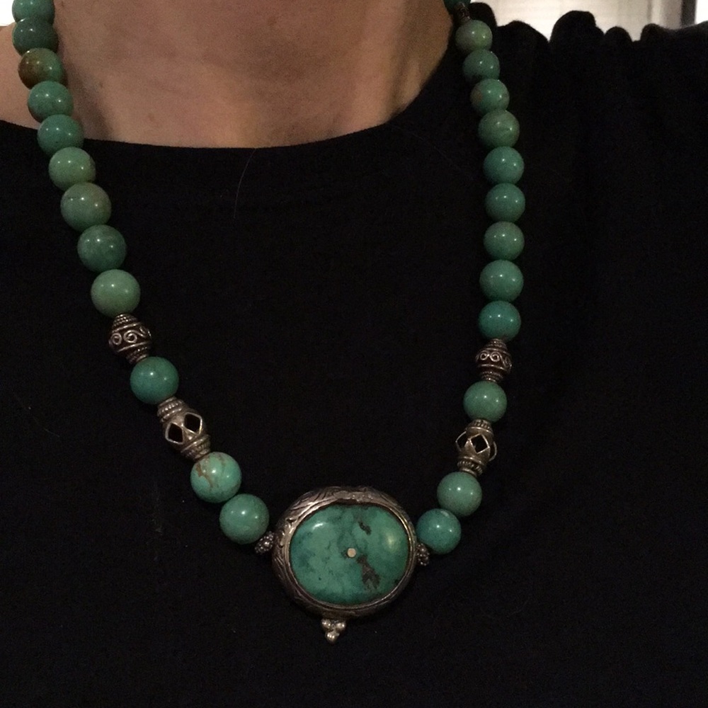 Turquoise necklace handmade - Picture 2 of 4